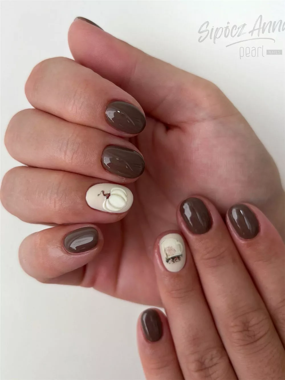 cute pumpkin nail art