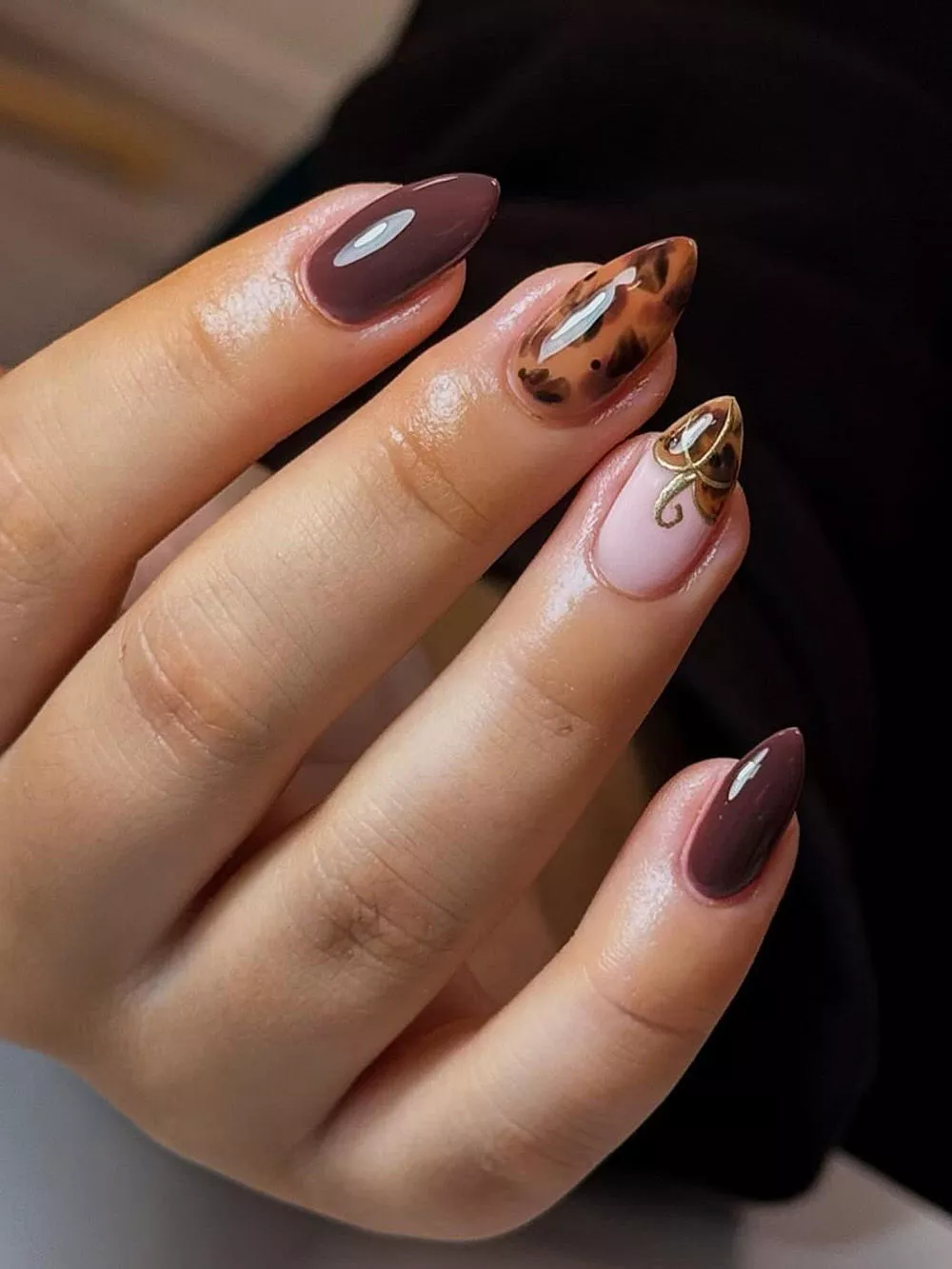 Gold Chrome Pumpkin Nail Art