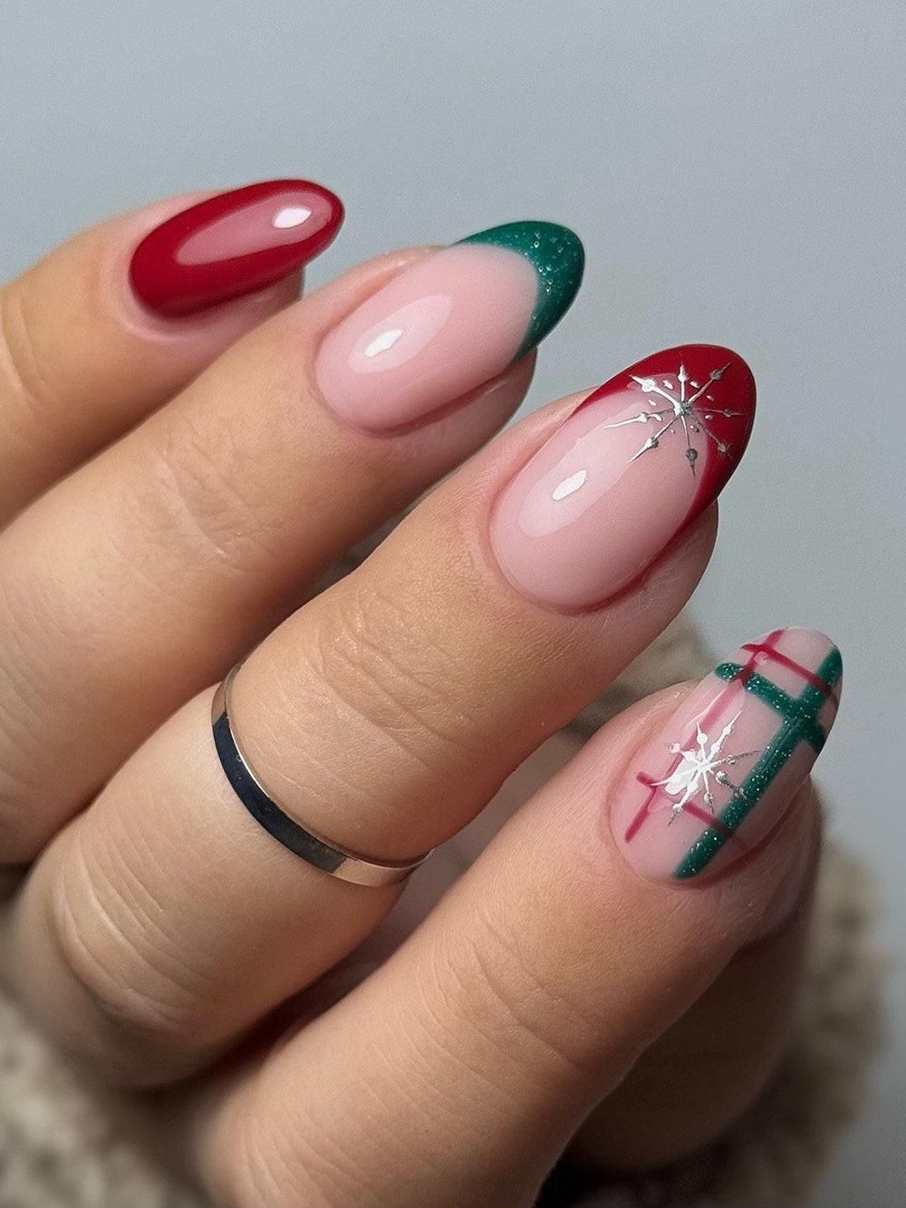 Cute French Nails for Christmas