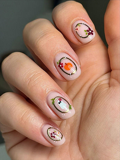 15 Gold Chrome Nails: Ghost, Pumpkin, Ghost, Halloween