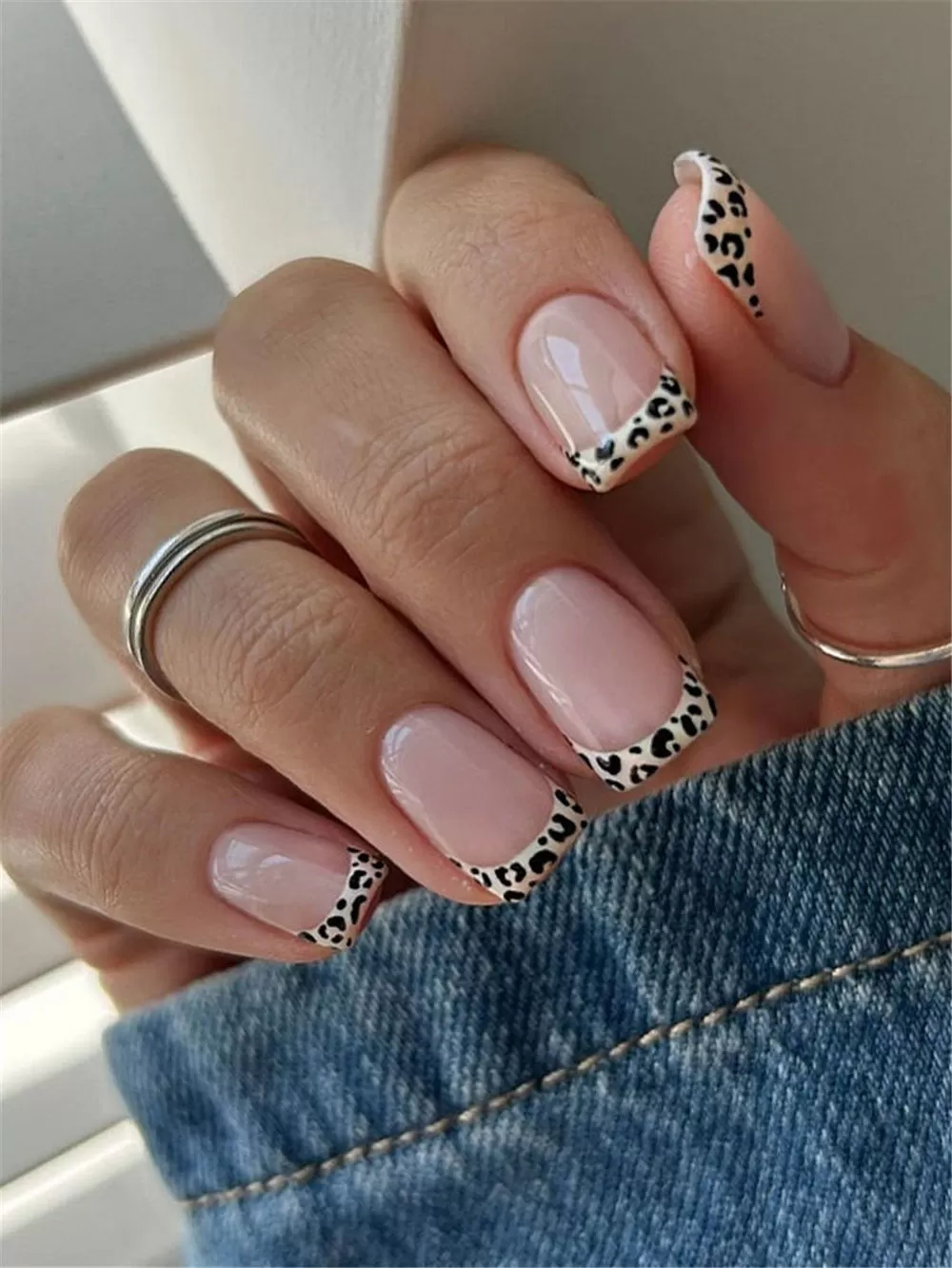 Leopard French Tips Manicure