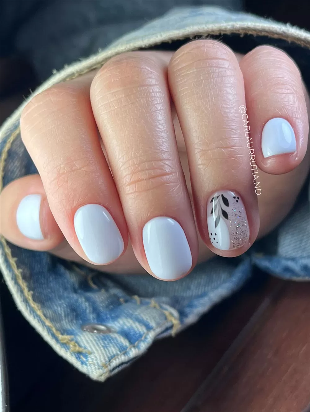 Simple and Classy White Nail Art